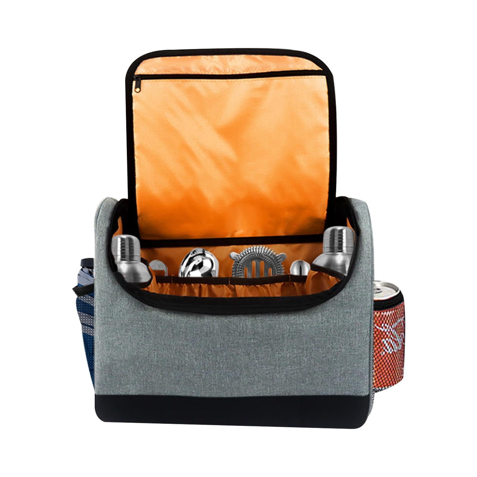 Kit – Borsa Da Bar Portatile 12,8x5,7x10 Pollici | Borsa Da Bar | Borsea Per Il Trasporto1 | Kit Organizer Per Strumenti Da Cocktail | Per Miscelazioni Domestiche, Eventi Di Feste Di Barman, V