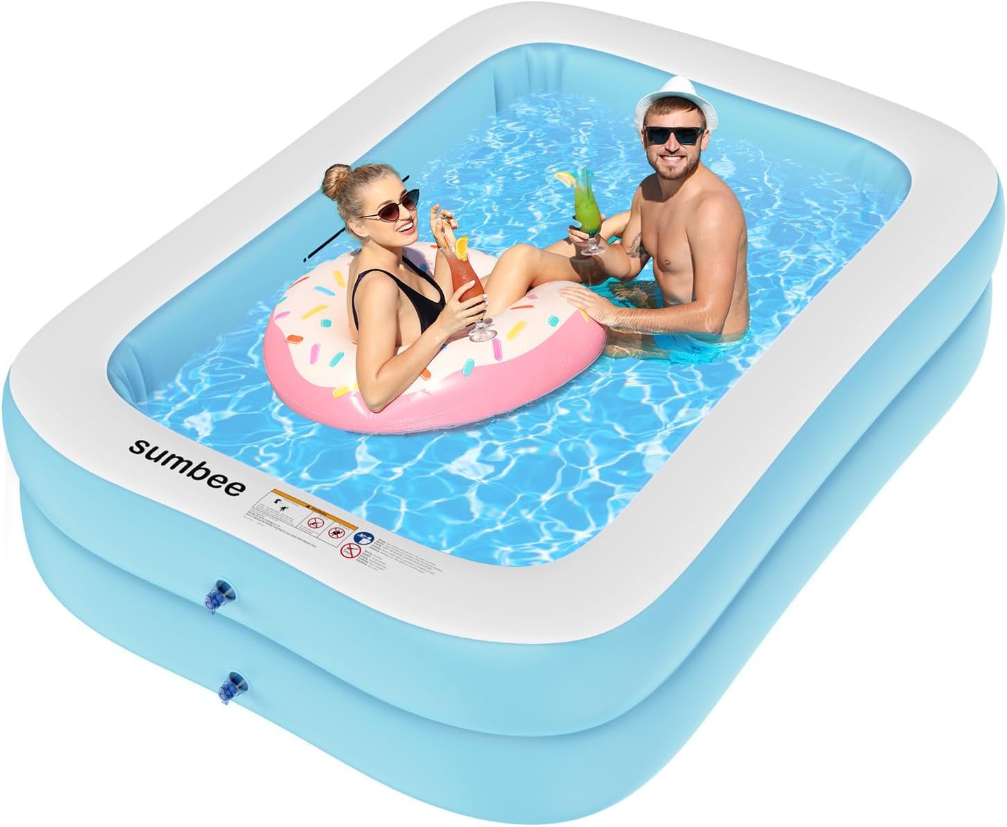 Sumbee Inflatable Swimming Kiddie Pool for Adults Kids Ages 4-8-12