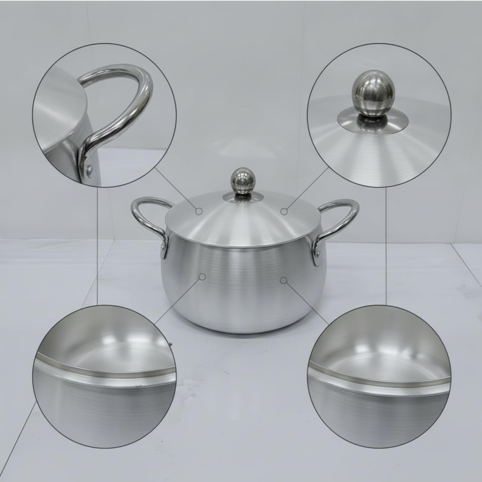 Colcolo Aluminiumkochtopf mit Deckel Leichter Suppentopf Milchtopf Gemüsetopf Nudeltopf Backtopf Bratentopf für Studenten Camping Küche