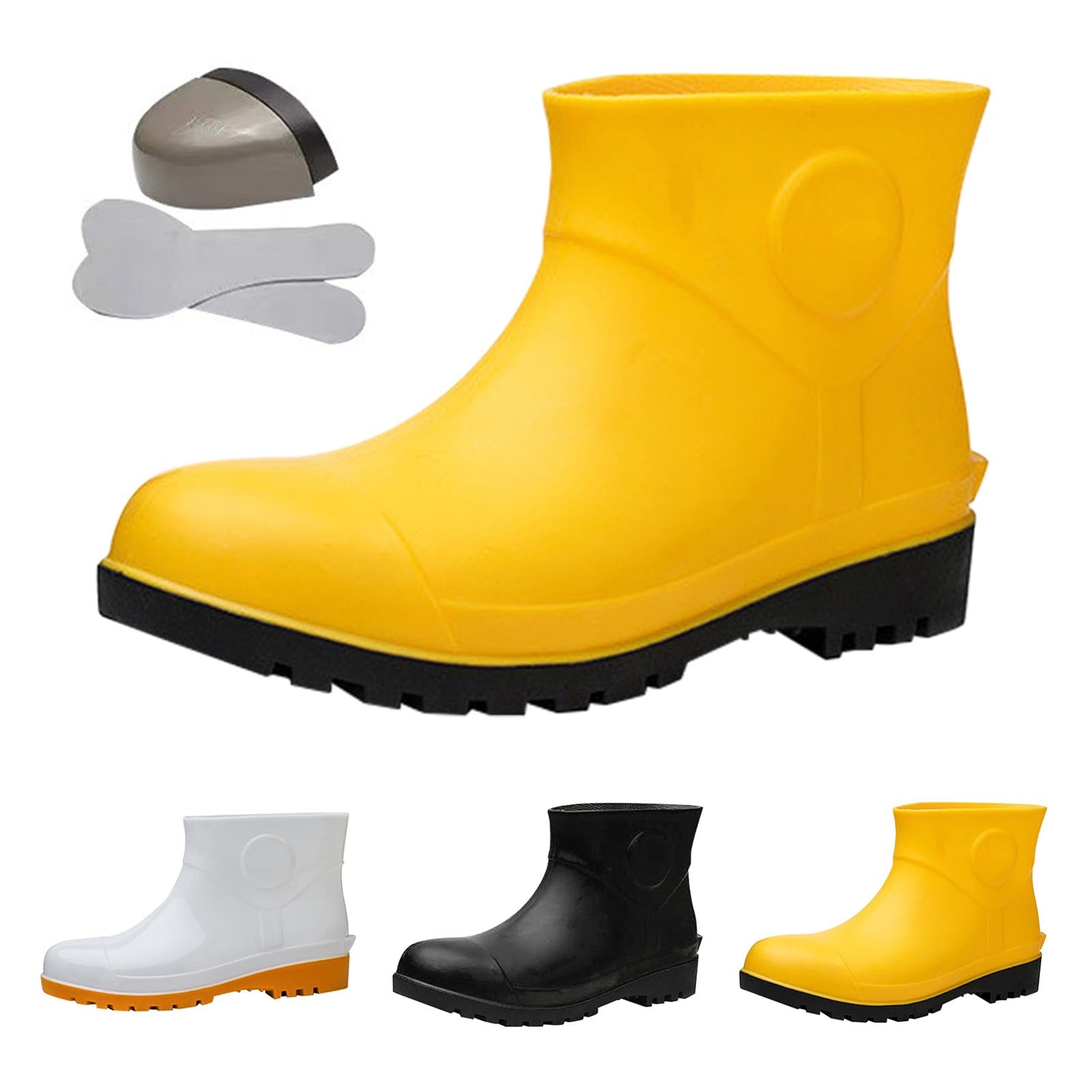 Generisch Stivali da pioggia corti da uomo, impermeabili, da trekking, da viaggio, con plateau, traspiranti, leggeri, da pesca