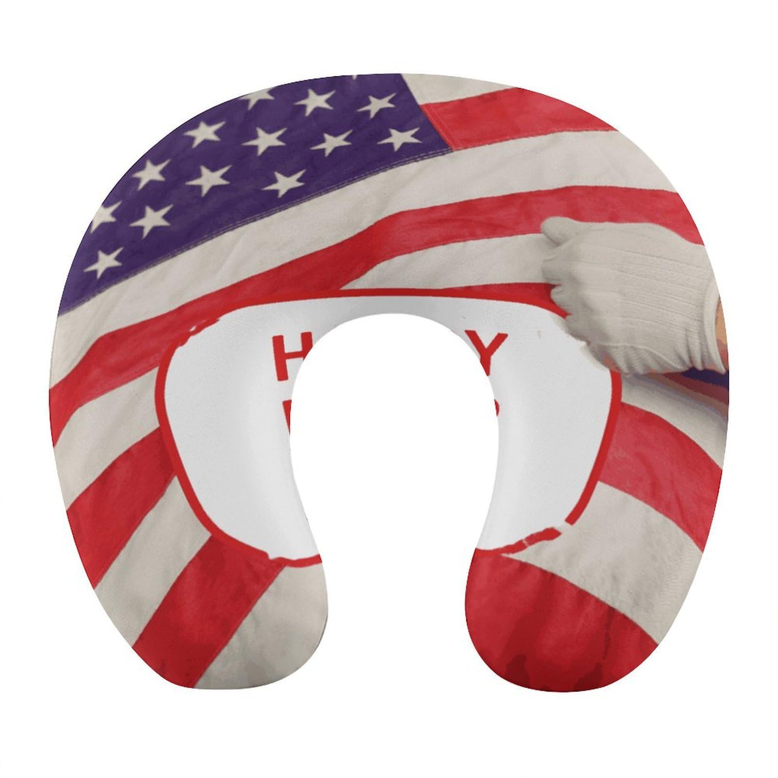 Btcowzrv Style Happy Labor Day U Shaped Neck Pillow Travel Pillows