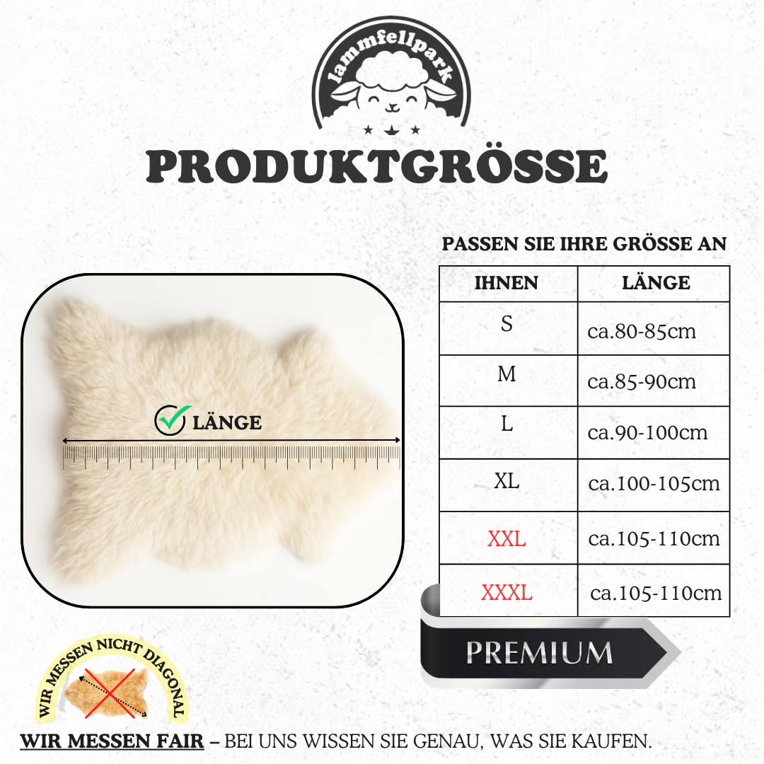 Baby-Lammfell Öko-Schaffell Medizinisch Gegerbt Premium 110-115cm Merino Naturform 100% Natürliches Relugan - Schaffell für Kinderwagen & Buggy