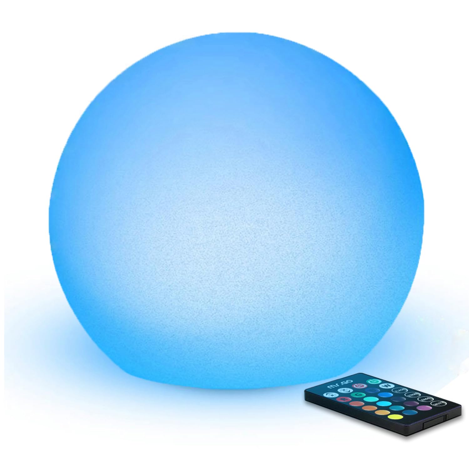 MR.GO Sfera LED da 8 pollici, cambia colore, luce d'atmosfera con telecomando, 16 colori RGB, dimmerabile, ricaricabile, luce notturna per casa, illuminazione e decorazione