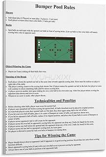Bumper Pool Rules Poster Group Game Guide 2 Canvas Painting Wall Art Poster for Bedroom Living Room Decor 16x24inch(40x60cm) Frame-style