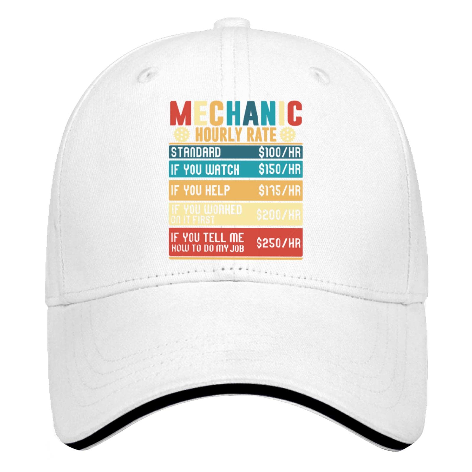 cmee Baseball Caps Mechanic Hourly Rate Trucker Caps for Teen Retro Cotton Snapbacks