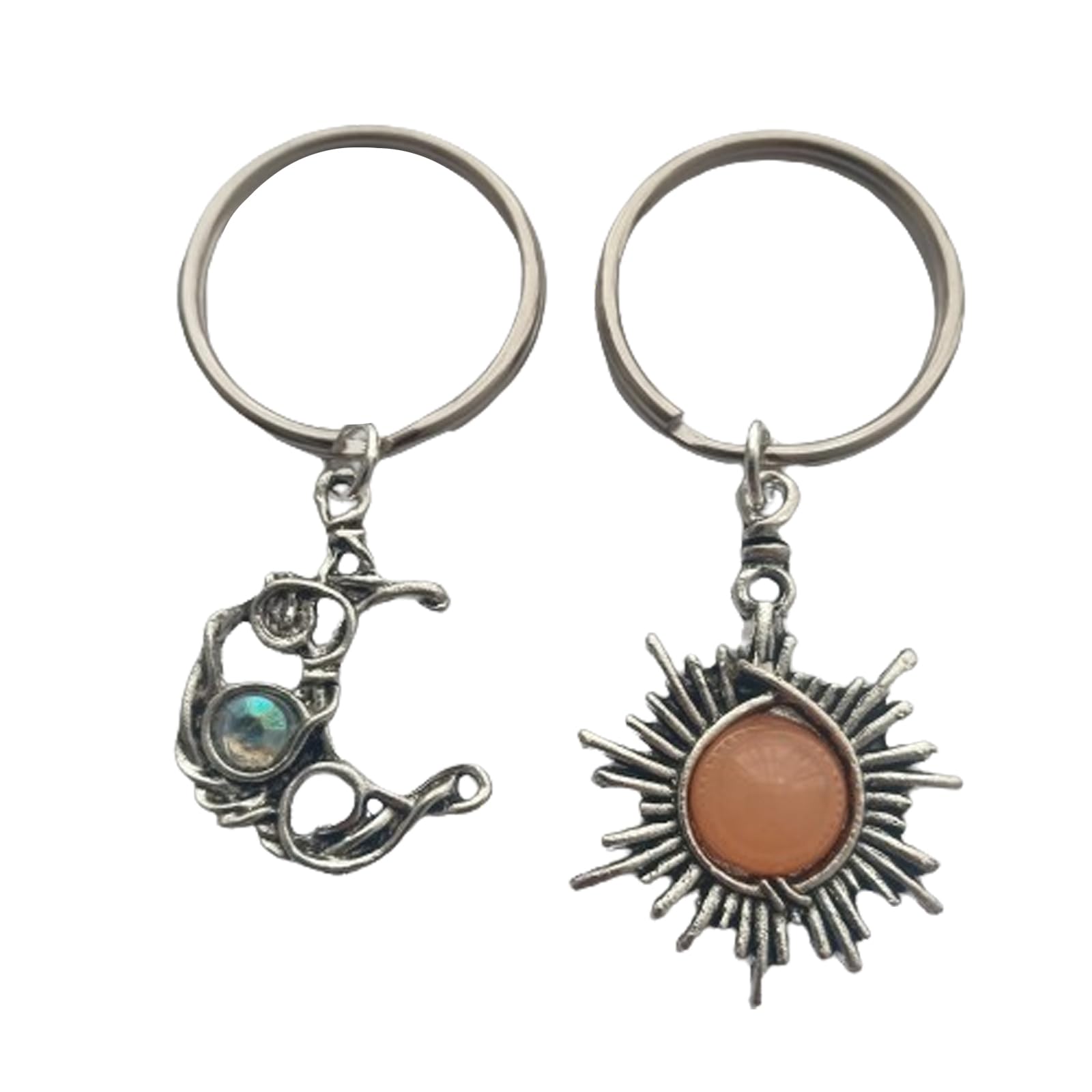 2pcs Bobo Keychain Set, Sun and Moon Pendant ...