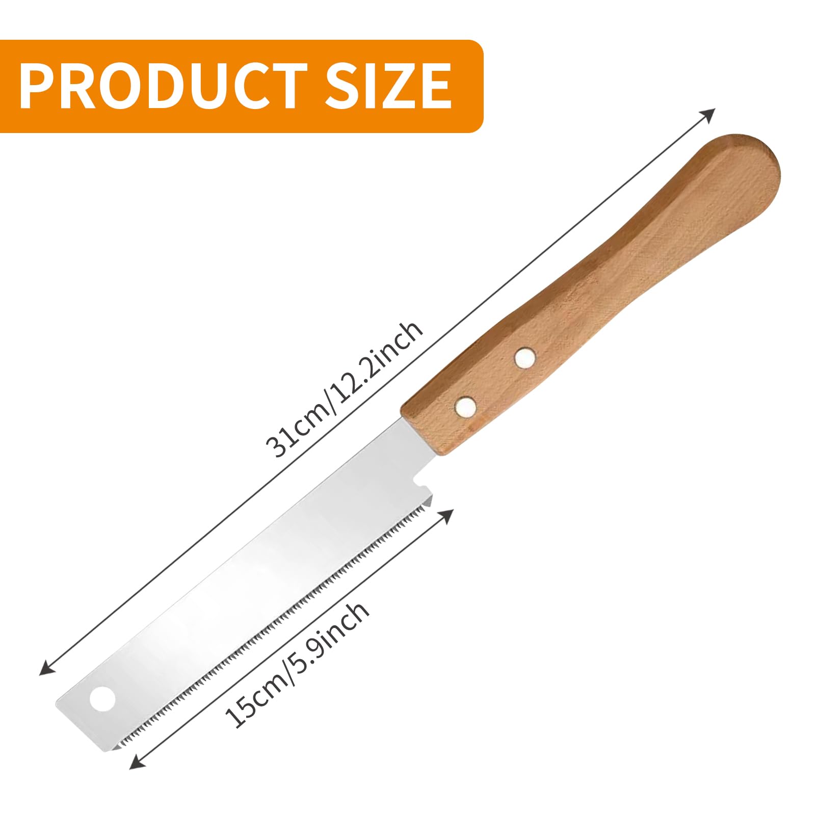 Small Japanese Pull Saw, Hand Saw for Fine Cutting Wood Flush Cut Saws, Woodworking Tool - Image 2