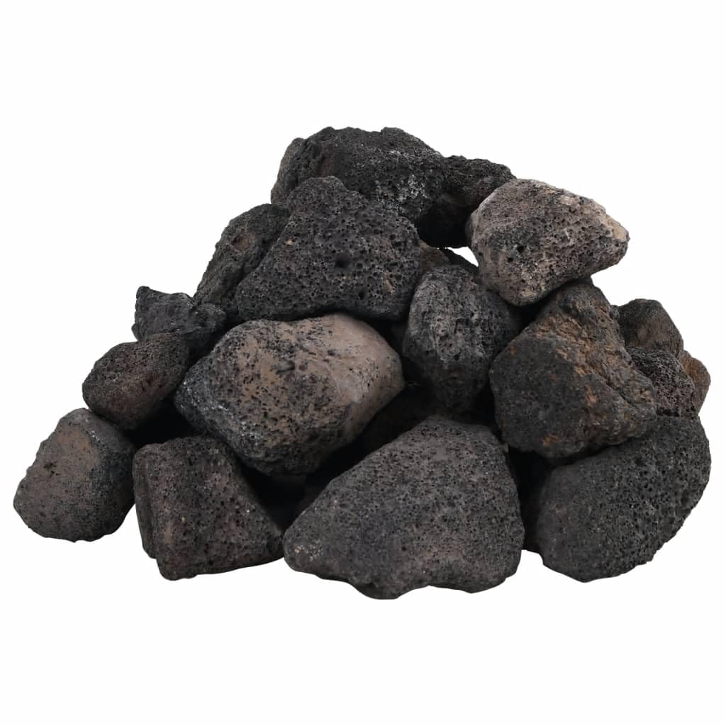 vidaXL Natural Volcanic Rocks - Black Lava Accent Stones Beads Perfect for Aquariums, Fish Tanks, and Landscaping - 10kg