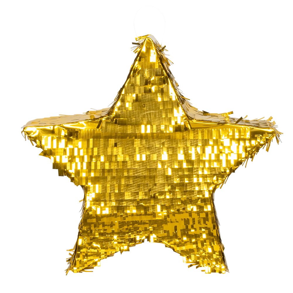 Boland 30977 Pinata Star Gold, 44 x 44 cm, Hanging Decoration, Decoration for Birthday, Theme Party and Carnival