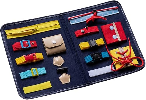 North Hill Goods Busy Board - Tablero de actividades inspirado en Montessori - Ligero y portátil