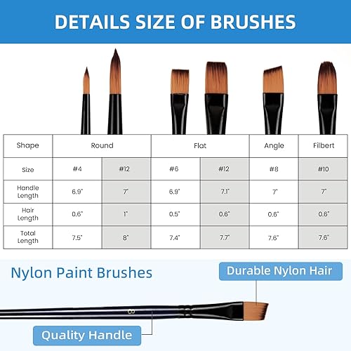 Miniatura 4 de Falling in Art Juego de caballete de mesa, kit de inicio de 24 piezas, kit de pintura acrílica para artistas con 12 pinturas acrílicas, paneles de