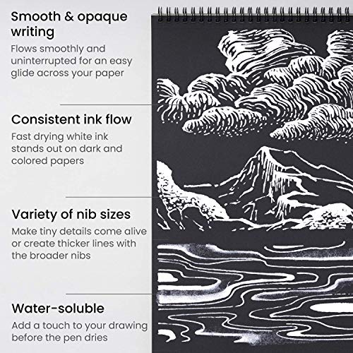 Arteza White Gel Pen Pack Of 12 And Glitter And Metallic Gel Pens, Art Supplies For Journaling, Doodling, Drawing #TOP2