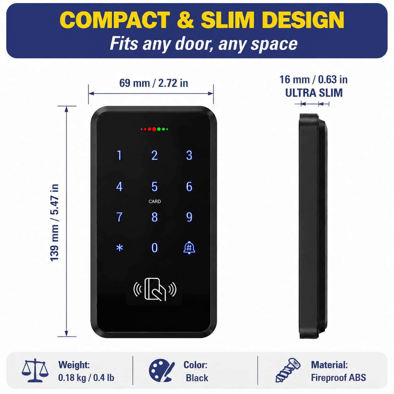Kit contrôle accès IP68 étanche avec Alimentation & Bouton Sortie