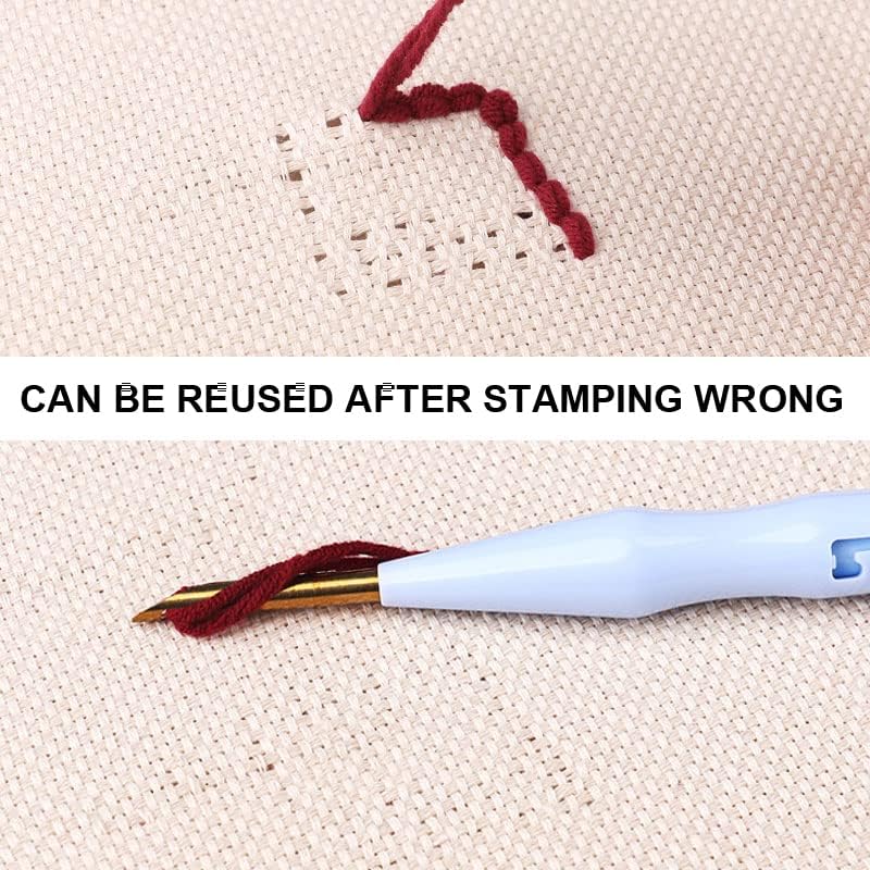 Miniatura 5 de Tela de aguja perforadora -6 piezas de tela de costura de lino para bordado de bricolaje artesanías