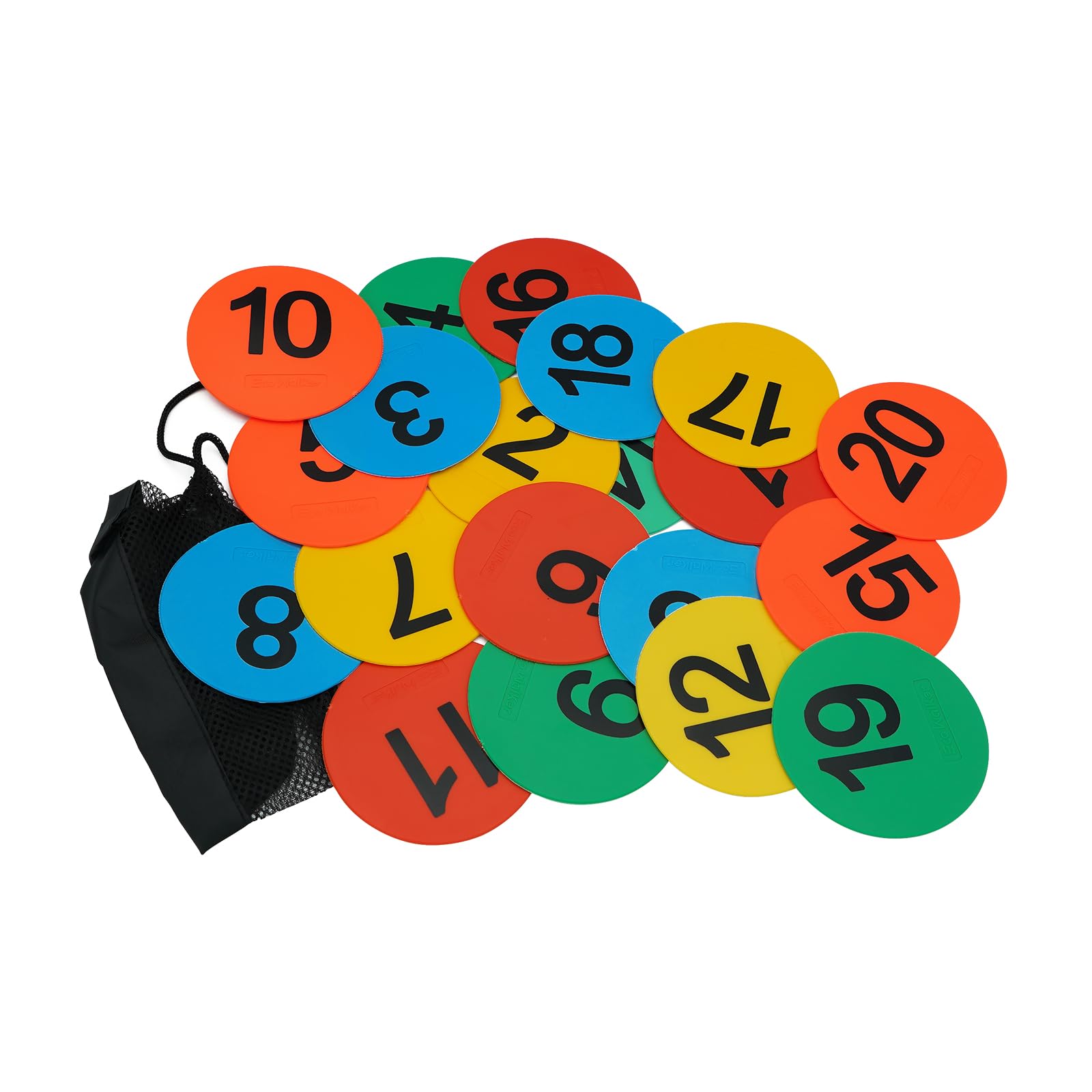 Eco Walker 4inch Mini Floor Spot Markers for Classroom Preschool and Kindergarten (Set of 20pcs) (Multicolor Number 1-20)