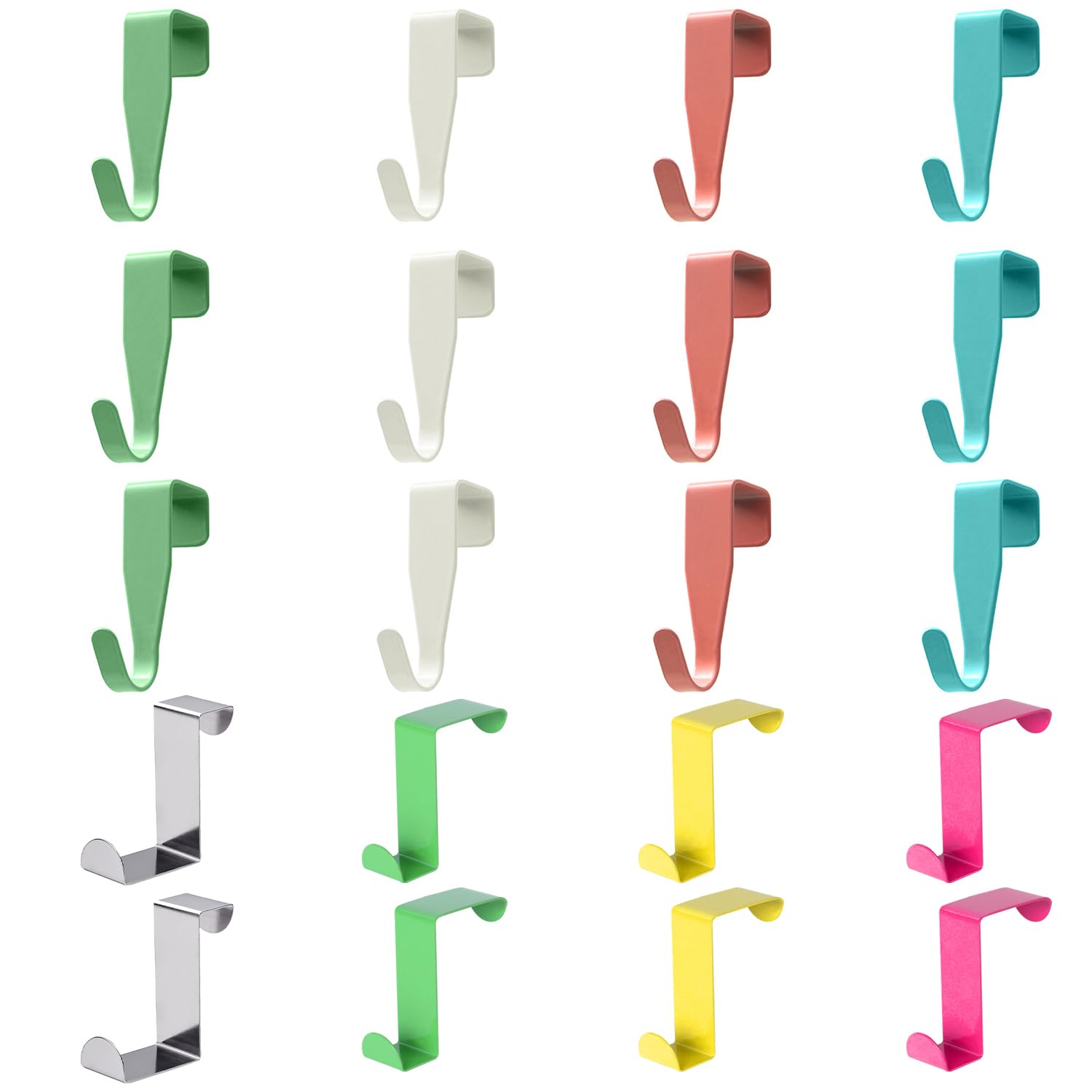 WUFGWBD 20 Pieces Door Back Hook Set, Colorful Coat Hooks, Door Coat Rack, No Need To Drill Door Hooks, Door Hooks Can Be Used Alone, Hooks For Hanging Windows