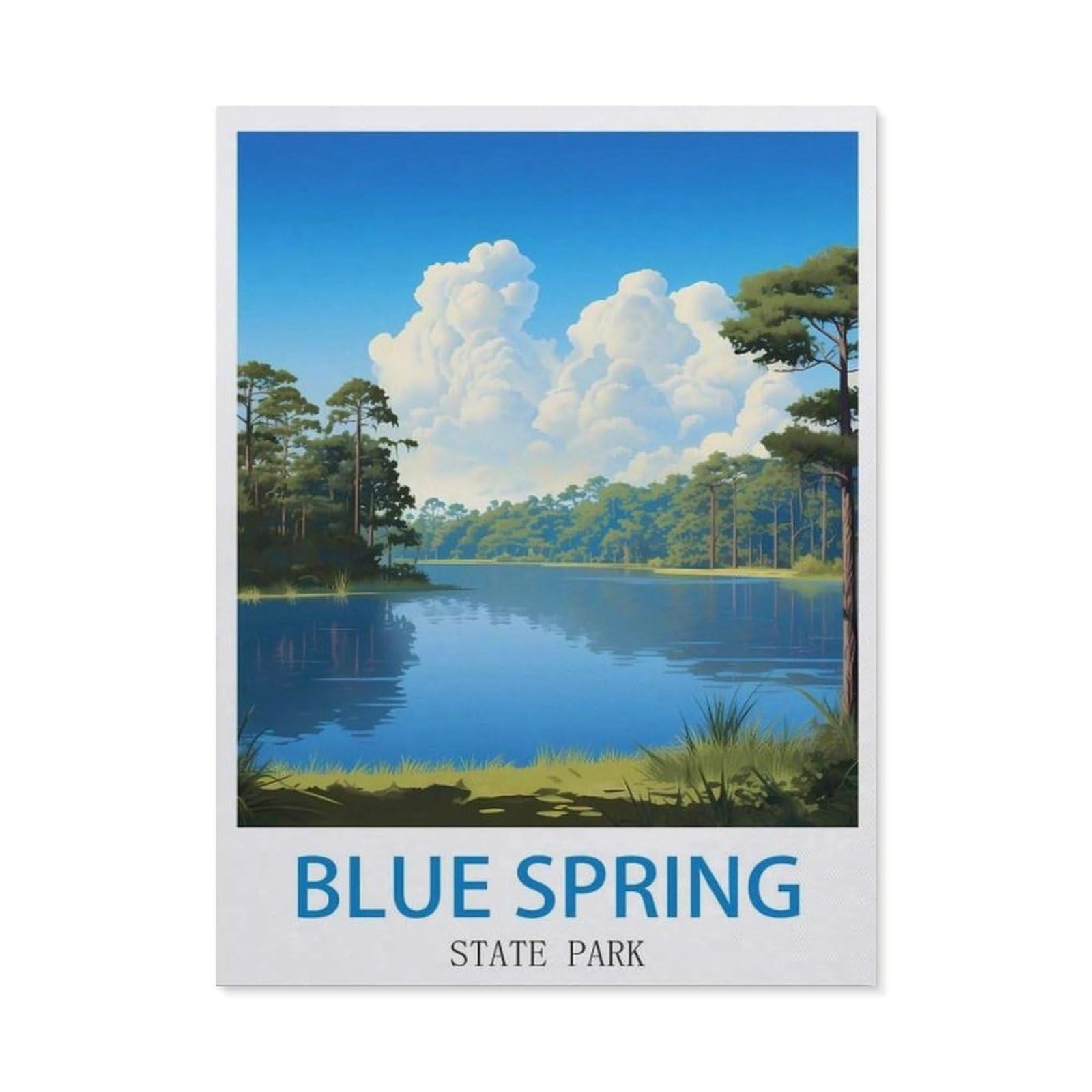 BEAYODKP 5D Diamond Painting，Blue Spring State Park（40x50cm）