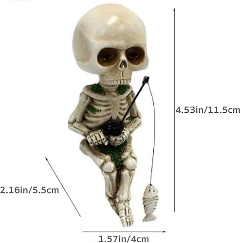 Miniatura 4 de J.K.Leo Mini figuras de esqueleto para decoración del hogar, esqueletos pequeños de resina de 4.5 pulgadas, decoración de Halloween, accesorios de