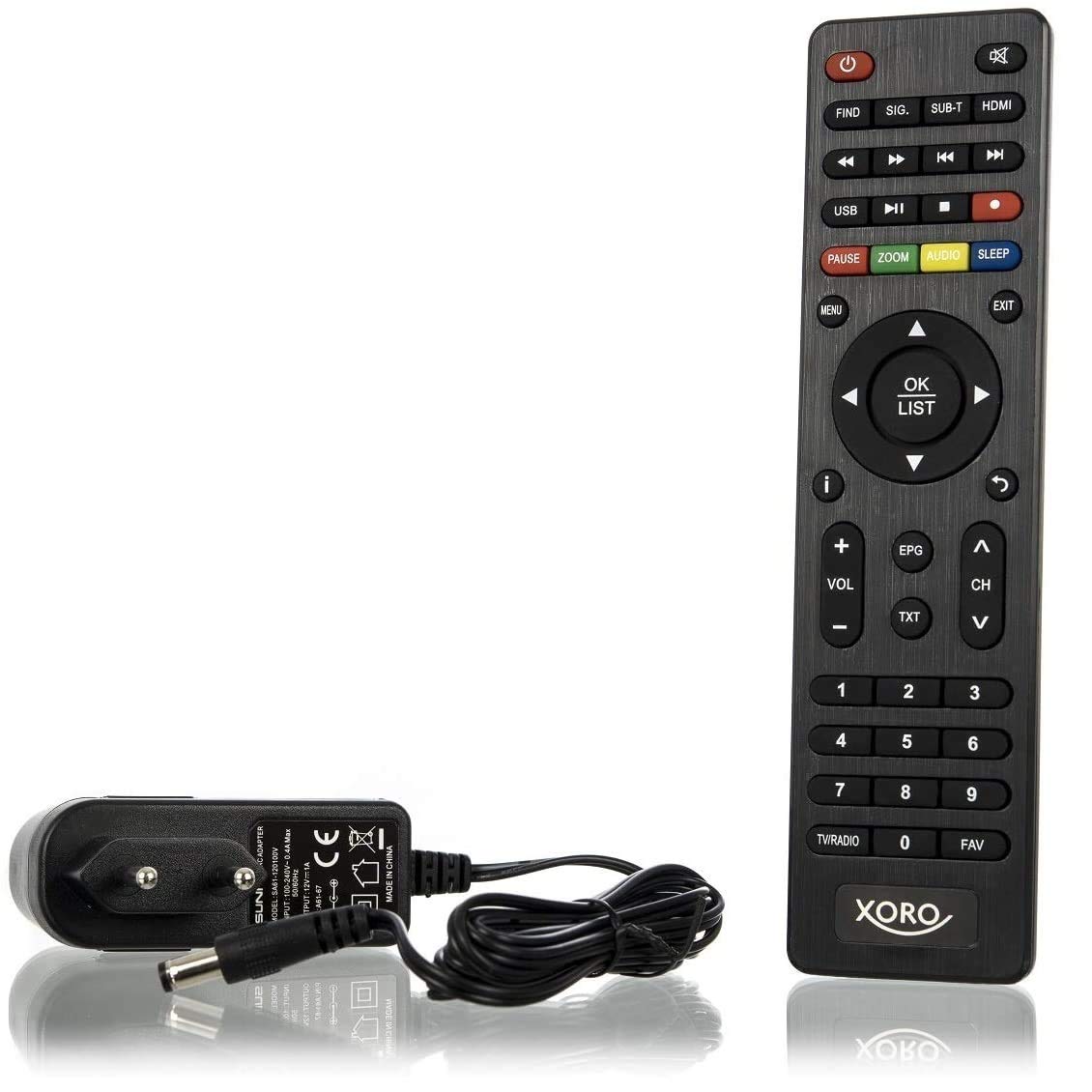 Xoro HRT 8720 KIT DVB-T2 Receiver (HDTV, 6 Monate freenet TV, PVR, aktive Zimmerantenne, 1,2m HDMI-Kabel) schwarz