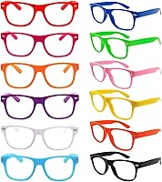Vista 13 de SUNOVELTIES Paquete de 12 gafas de juego de simulación naranjas para niños a granel, regalos de fiesta de cumpleaños para niños y niñas, sin marco