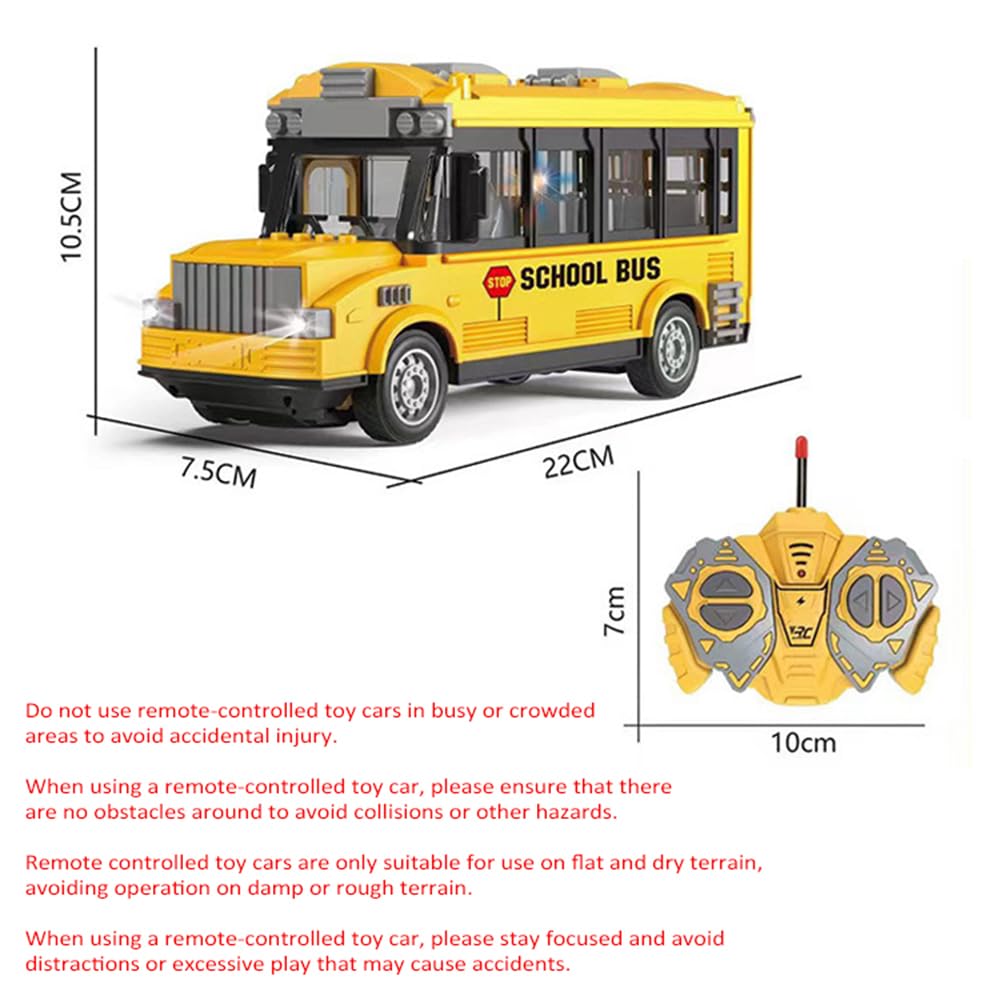 Bus télécommandé, RC Bus Voiture télécommandée 1/30 4CH avec Musique légère, Porte ouvrante, Bus Jouet d'interaction Parent-Enfant