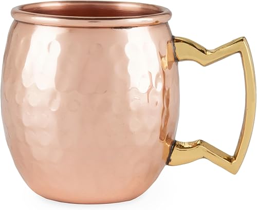 Miniatura 14 de Twine Moscow Mule tazas, acero inoxidable Moscow Mule Cup, Cocktail drinkware, Copper Bar Cart Accesorios, 16oz, Rojo