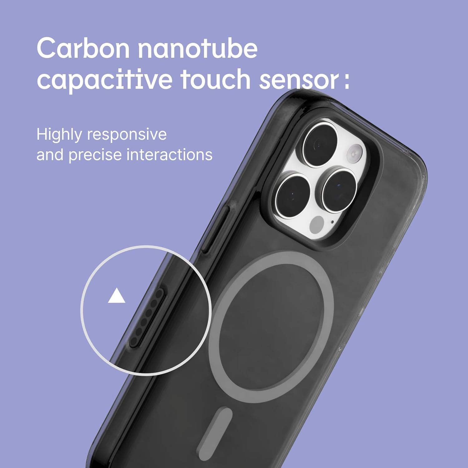 RhinoShield JellyTint Transparent Protective Case with Camera Control Capture Button Compatible with MagSafe for [iPhone 16 Pro Max] Superior Magnetic Force, Scratch Resistant, Shockproof - Ash Black