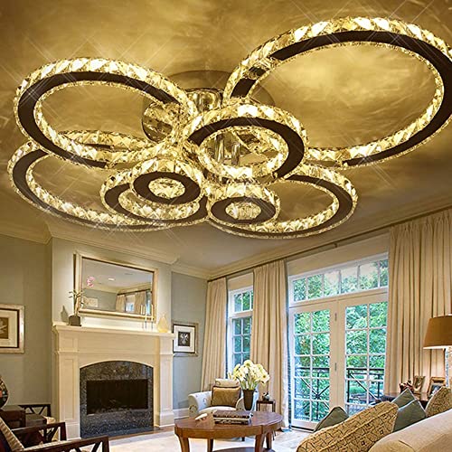 Lustre plafonnier cristal LED moderne télécommande chambre - 5