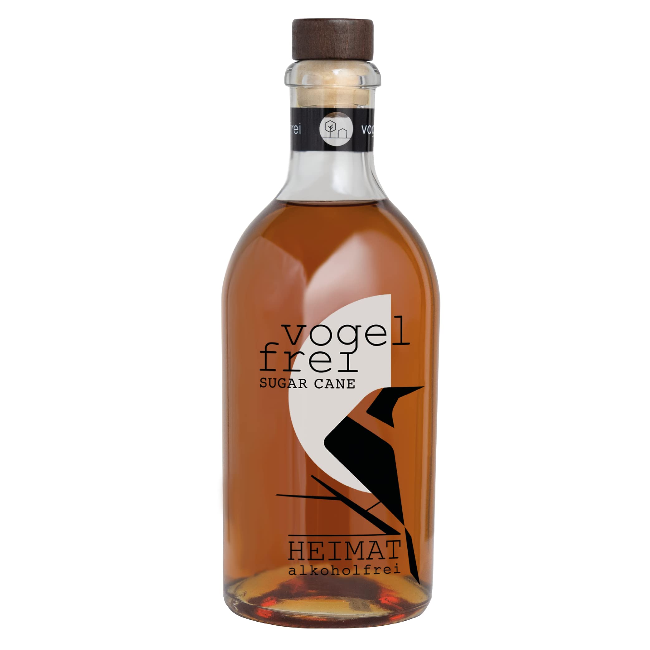 VOGELFREI SUGAR CANE alkoholfreie Alternative 0,0% auf der Basis von Zuckerrohrmelasse und pflanzlichen Destillaten für alkoholfreie Cocktails aus der HEIMAT Destille (1 x 0,5l)