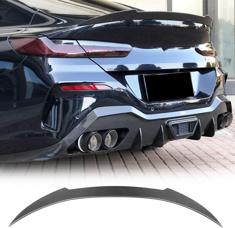 MCARCAR KIT Real Dry Carbon Fiber Rear Trunk Spoiler Fits for BMW 8 Series G15 & F92 (M8) 2018-2022 2-Door Coupe Auto Car Rear Boot Lid Highkick Spoiler Wing Lip