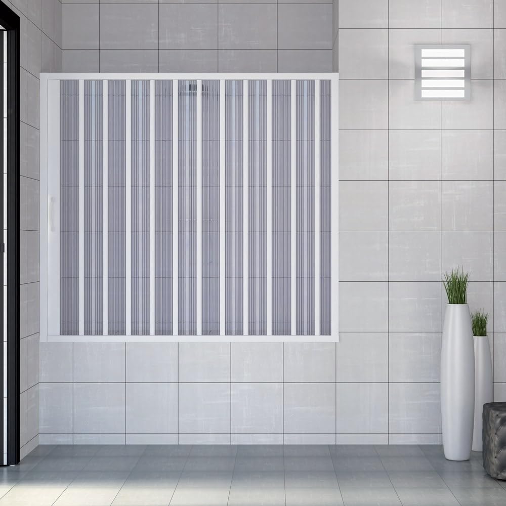 Puerta Mampara de bañera 160 CM de PVC mod. Nina con apertura Lateral