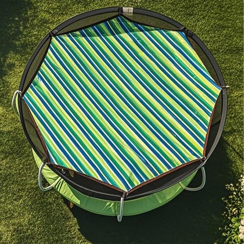 Trampoline Shade Cover, Waterproof UV Trampoline Top Cover, Trampoline Cover for 8ft 10ft 12ft 14ft 15ft 16ft Trampoline, Sunproof Canopy for Outdoor Trampoline (Green, 12ft(for 6 Poles))