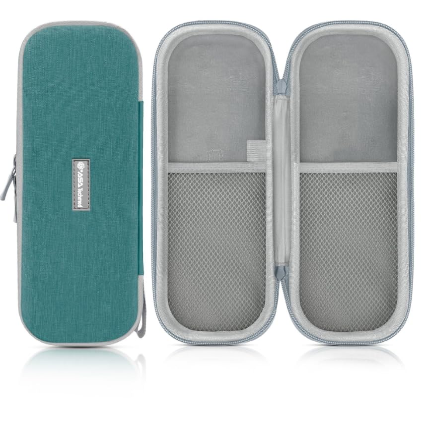 ASA TECHMED Protective Stethoscope Carrying Case with Double Mesh Storage (Gray-Teal)