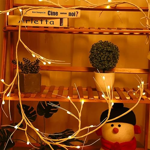Miniatura 4 de OTAVILEM Guirnalda iluminada con ramitas de abedul, guirnaldas iluminadas de 6 pies con 48 luces LED para decoraciones de Navidad en interiores,