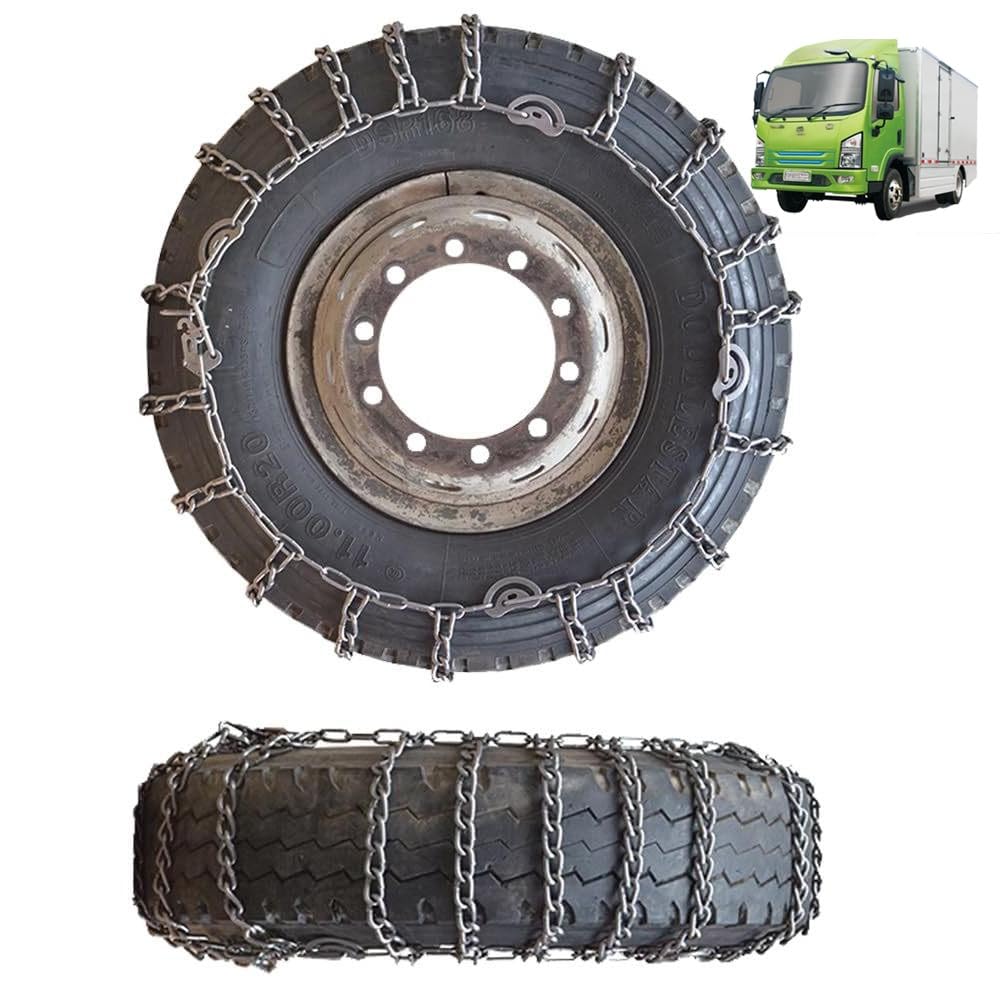 9mm Set of 2 Snow Tire Chains for Car SUV Pickup Trucks Van Trucks ATV Semi Trucks Light Truck Heavy Goods Vehicles 295/70R22.5 9mm 6.00-14