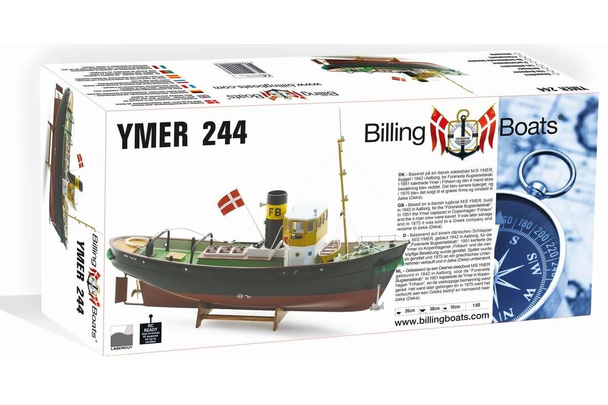 Billing Boats BB0244 - M/S Ymer - scala 1:60 - Kit di montaggio da assemblare con scafo in plastica - RC (parti non incluse)