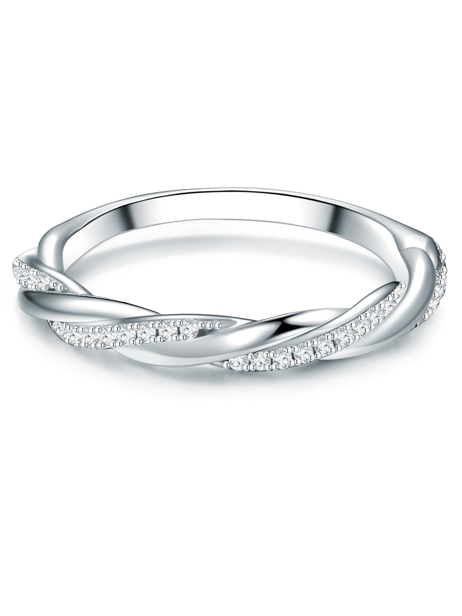 Trilani Anello a fascia da Donna in Argento Sterling 925