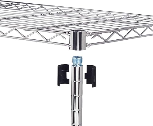 Miniatura 5 de Estantes de almacenamiento de 4 niveles, 35 x 14 x 55 pulgadas, estantería ajustable de alambre resistente, estante de capa de metal para garaje,