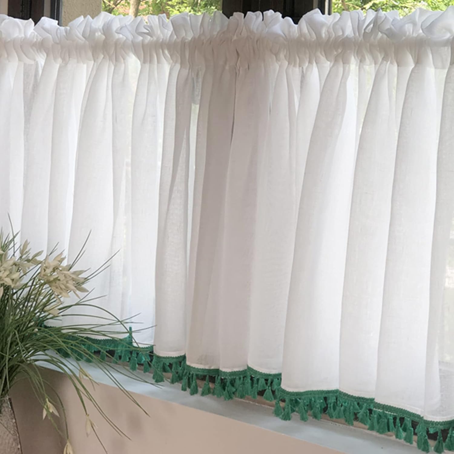 Kitchen Window Curtains,Short Curtains for Cafés,Short Blinds,Tier Curtains Valance for Bedrooms,Country Style Window Curtains,Bistro Curtains Short Curtains Kitchen Door Corridor Curtains