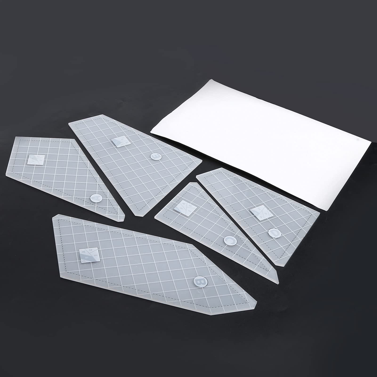 5pcs Quilting Rulers DIY Transparent Acrylic Quilting Templates Set for Craft Professional Sewing Quilting RulersQuilting TemplatesAcrylic TemplatesAcrylic RulersSewing