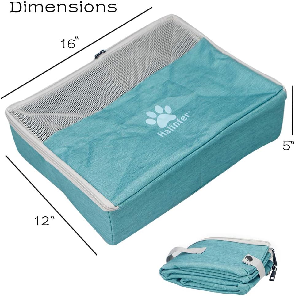 Portable Cat Travel Litter Box with Lid, Collapsible Car Cat Litter Box Waterproof and Easy to Clean : Pet Supplies