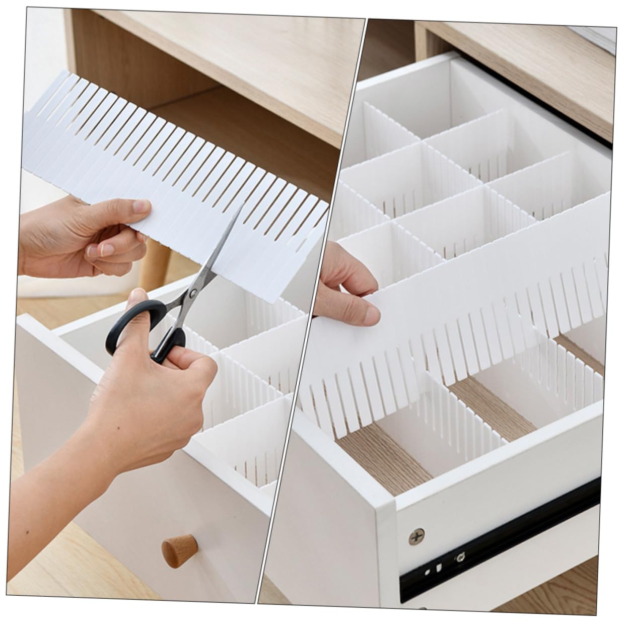 Homoyoyo 10 pezzi Divisori per Modulari in Resistente Organizzatori Regolabili per Biancheria Intima e Accessori Separatori Multipurpose per Casa e Ufficio