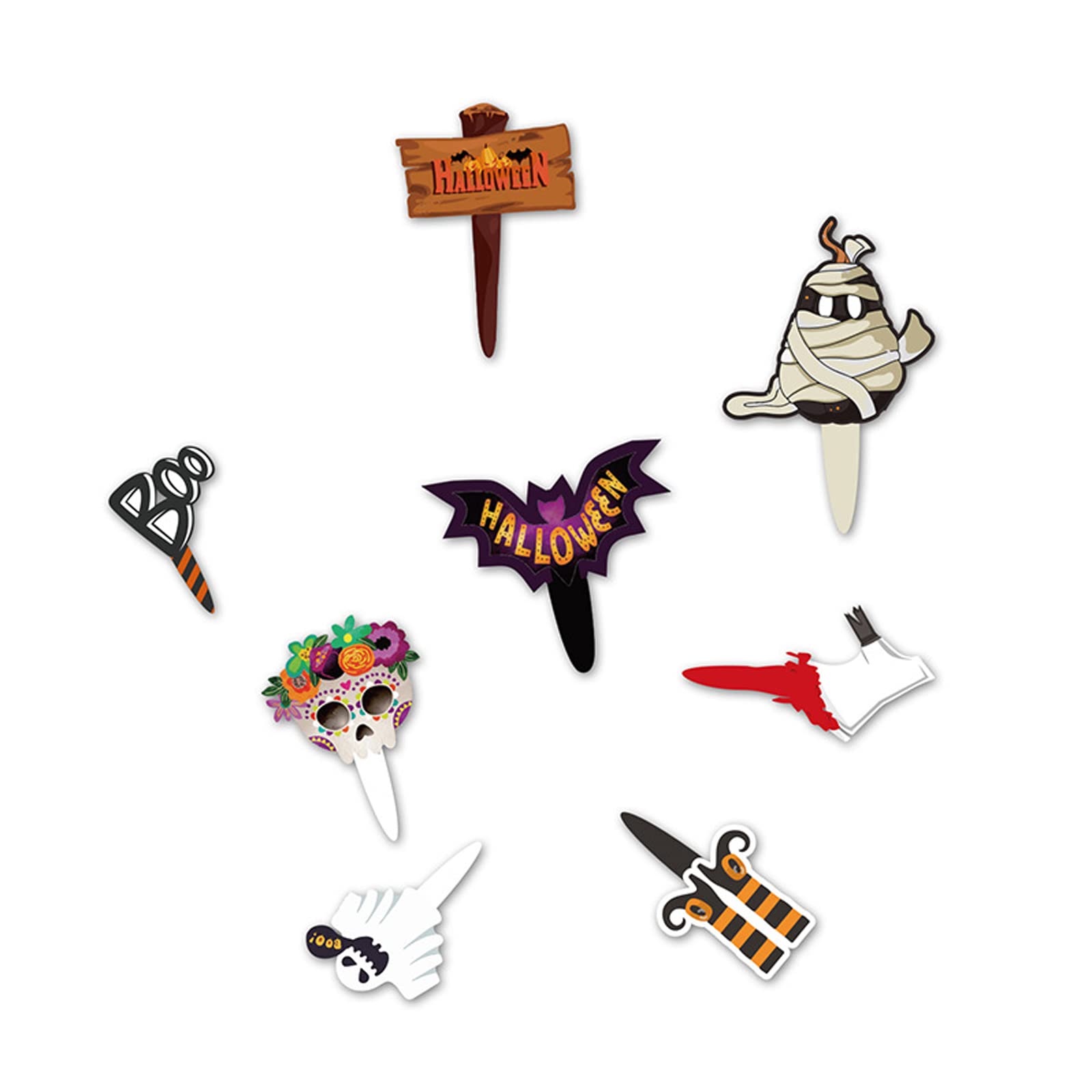 Generic Brands 48pcs Halloween Cupcake Decorazioni Set Halloween Cupcake Wrapper Custodie e Halloween Cupcake Toppers Cottura Torta Tazze per Halloween Festa Decorazione
