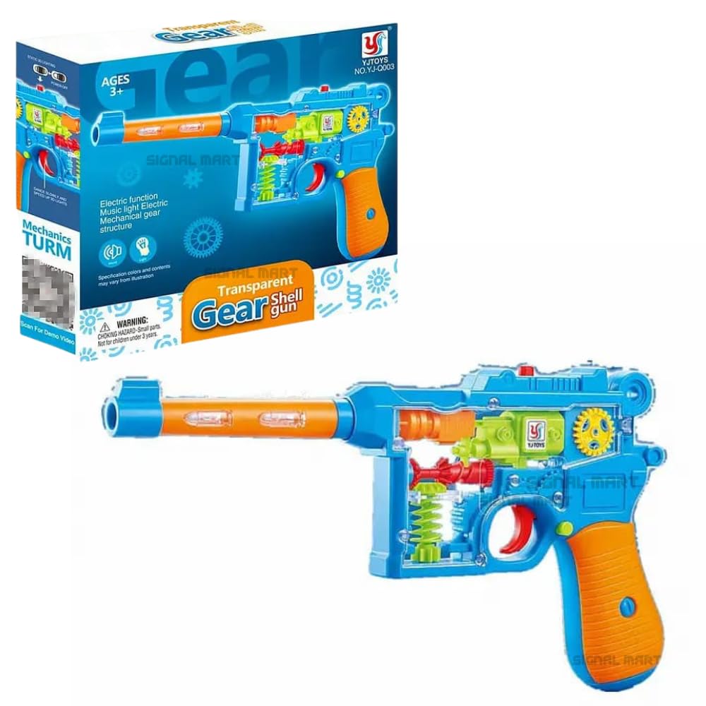 SIGNAL MART Transparent Gear Gun, Toy Gun with Moving Gears