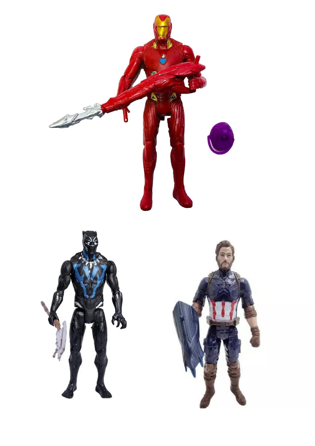 Khilona Waala Combo Of Avenger Superheroes Ironman Black Panther