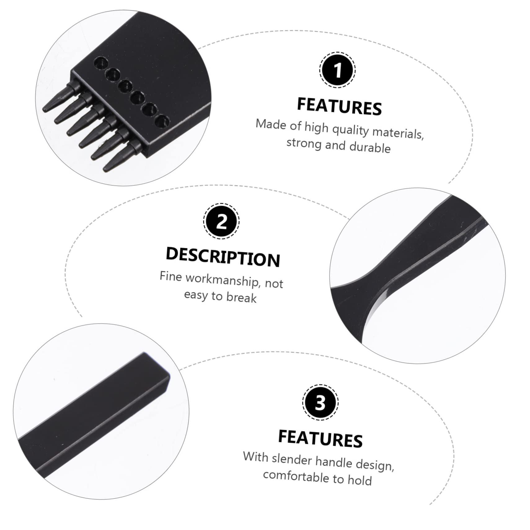 BEBEMOKO 3 Pcs Leather Hole Punch Alloy Steel Leather Craft Tool for DIY Projects Durable Perforated Tool for Professionals and Amateurs for Stitching and Crafting