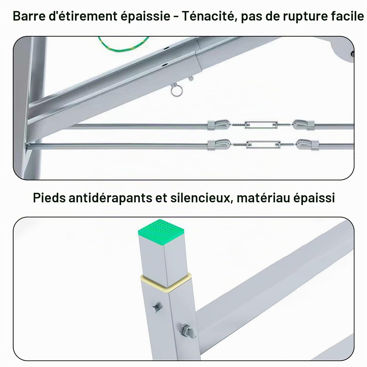 Plateforme pliable et réglable, cadre portable et galvanisé, hauteur ajustable pour nettoyage et peinture, charge max. 360 kg, 160 x 37 cm