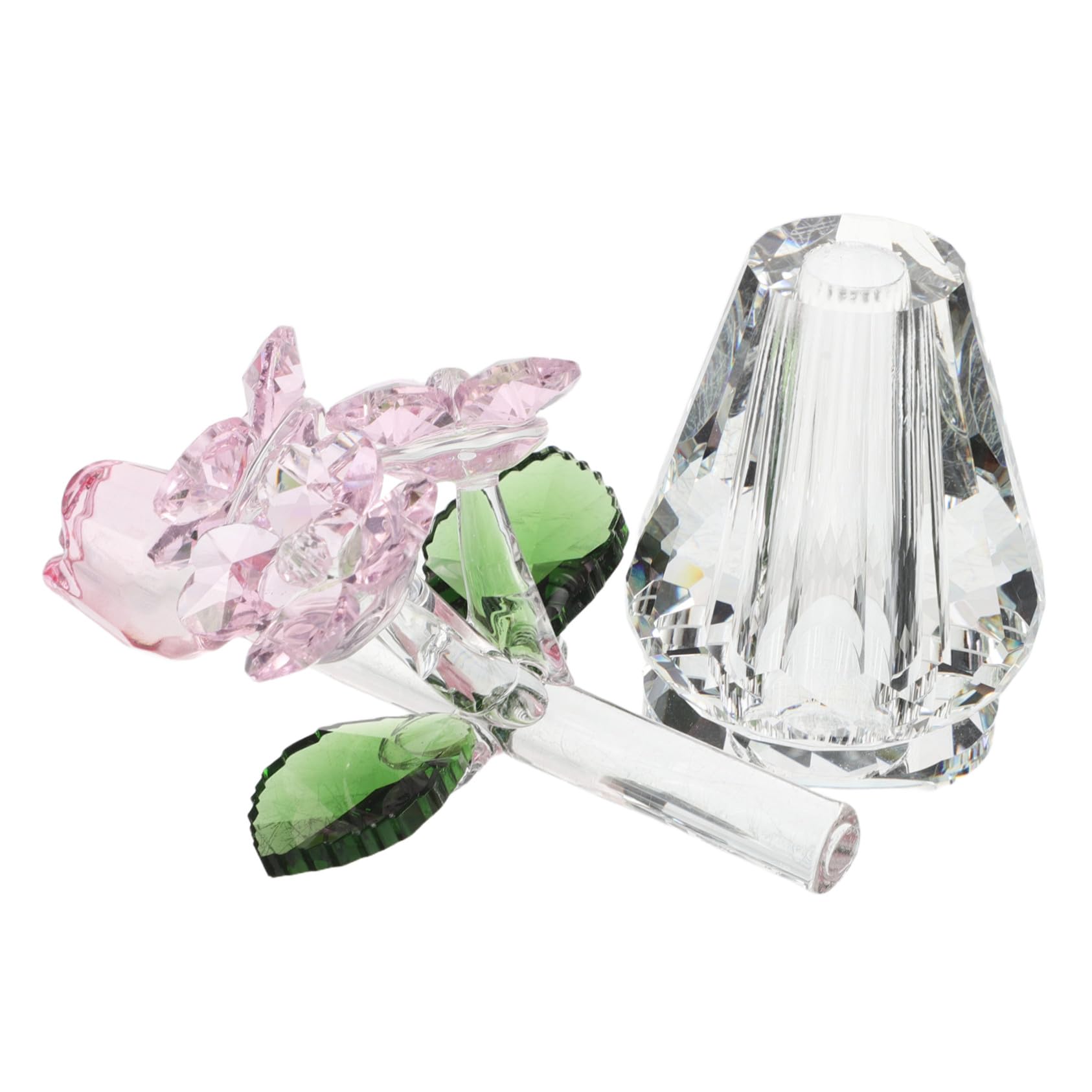PRETYZOOM 5 Pezzi Rosa Figurina Rosa Dell'anniversario Crystal Rose Ricordo Regalo Da Jarrones Decorativi Figurina