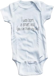 Baby Tee Time Boys' I was Born A Smart Ass One Piece