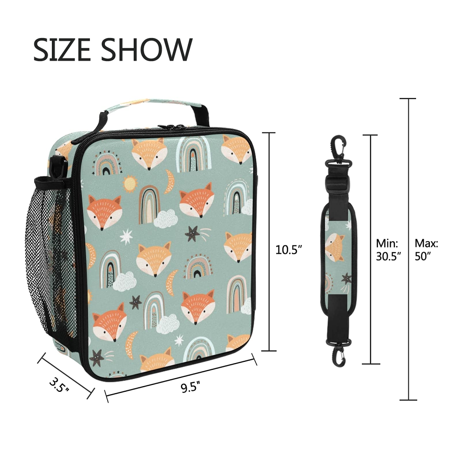 Sac à Déjeuner Isotherme Renard 3D - Léger, Pratique, Pour école, Bureau, Pique-nique - 22x20x12 Cm